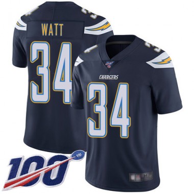 Los Angeles Chargers NFL Football Derek Watt Navy Blue Jersey Men Limited 34 Home 100th Season Vapor Untouchable